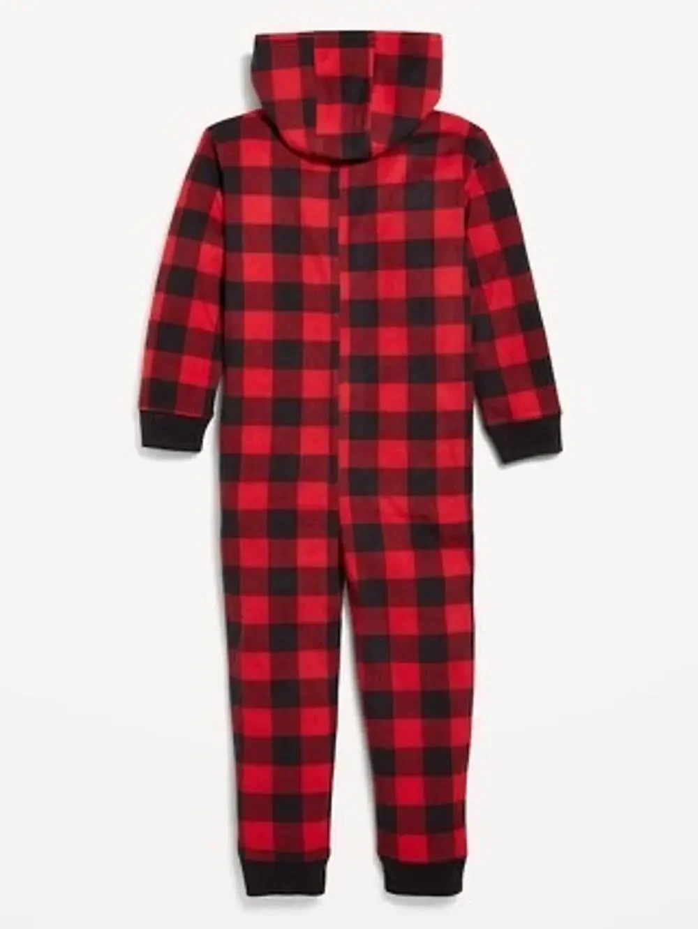Gap Kids Cozy Microfleece Buffalo Plaid Hooded Union Suit